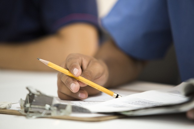 pencil, hand, desk